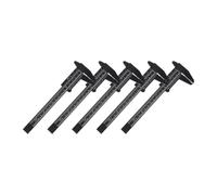 5 Pezzi Calibro Corsoio in Plastica Nero 150mm per Misure Rapide | Profondità e Gradini, Finitura Lucida ad Alto Contrasto, per Officina e Controlli Interni