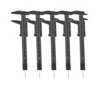 5 Pezzi Calibro Corsoio Scorrevole 150mm a Doppia Scala per Misure | Plastica Nera, Finitura Lucida ad Alto Contrasto, per Scanalature, Modellismo e Gioielli