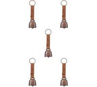 5 Pezzi Campanella per Orso Vintage in Metallo, Allarme Esterno Portatile | Avviso Mani Libere, Installazione Semplice, Tonalità Caffè, per Collari, Passeggiate, Alberi Natalizi e Greggi