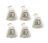 5 pezzi Cappello da sauna in feltro di pura lana Banya Berretto ricamato unisex