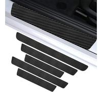 5 Pezzi Carbonio Battitacco Auto per CR-V IV/4 | 2012-2016, Adesivi Pedale del Davanzale AntiGraffio Striscia di Protezione Battitacco Portiera,A/Black