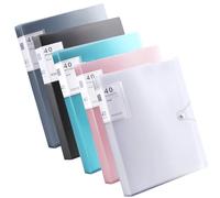 5 Pezzi Cartelle Progetti A4 PP, Portalistini a4 con 200 Tasche Trasparente, Cartella di Presentazione, Cartella di Visualizzazione per Documenti, Portalistino da Progetto A4 per Casa/Scuola/Ufficio