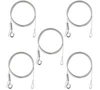 5 pezzi Cavo di Sospensione in Acciaio Inossidabile 1,5 mm x 2 m Regolabile con Anello e Gancio Corda ad Alta Resistenza per Appendere la Cornice Foto di Abbigliamento Stand 30 Kg