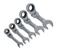 5 pezzi chiave a cricchetto Flexi Stubby 10-19 mm chiave metrica ingranaggi...