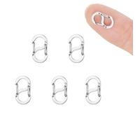 5 Pezzi Chiusure a Moschettone con Doppia Apertura, Chiusura per Collana e Chiusure in Acciaio Inox, Chiusura per Gioielli, Clip per Collana, Per Collane, Bracciali, Chiavi e Decorazioni Fai da te