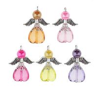 5 Pezzi ciondoli Pendenti con ciondoli Angelo Custode Acrilico sfaccettato Cuore Perline Forma Orecchini orecchino Braccialetto Artigianato Molto Pratico e Popolare Convenient And Attractive