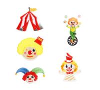 5 pezzi Circus Series Applique Patch Bellissimi Clowheisen ricamato sulle macchie Riparazione Cucire Il Clown Iron Circus Serie Ricamato Per Jeans Abbigliamento