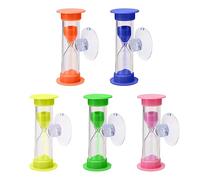 5 Pezzi Clessidra Con Ventosa, 2 Minuti Conto Alla Rovescia, Timer per Bambini, Creativa in Plastica per Soggiorno, Camera da Letto, Scrivania Gialla