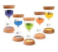 5 Pezzi Clessidra Set, Colorato Sandglass Sand Clock Timer 3/5/10/15/30 Minuti Set timer per sabbia per bambini, decorazione per l'home office, timer da cucina, regali creativi