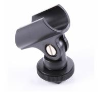 5 Pezzi Clip per Microfono per Interviste con Adattatore Hot Shoe | Plastica Nera, Montaggio a Vite e Struttura Flessibile, per Fotocamera DSLR e Microfono in Ripresa