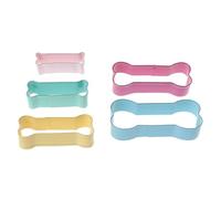 5 pezzi Colorful Cookie Cutter Set - Stainless Steel Bone Shape, Non Rust Material, Safe for Kids, Lightweight and Comfortable Grip | DIY Baking, Cake Toppers, Fondant Tools, Homemade Treats,