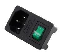 5 pezzi con fusibile da 10 A Interruttore a bilanciere multicolore Presa di alimentazione IEC 320 C14 con fusibile Interruttore Presa CA(Green)