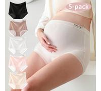 5 pezzi/confezione Biancheria intima premaman, mutande a triangolo con supporto per il pancione in vita alta, adatto per la gravidanza precoce, intermedia e tardiva, stile trasparente e sottile L,M,SL