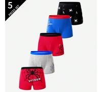 5 pezzi/confezione Boxer minimalist alla moda retrò in cotone colorato con stampa di ragni per ragazzi adolescenti, morbidi e confortevoli 14Y,11Y,12Y,13Y,16Y,15YAnimale,Geometrico,LettereMiscele di c