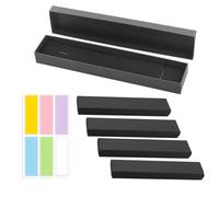 5 pezzi confezioni regalo per gioielli, scatole di cartone per gioielli, scatoline cartone per collane, nero, 4.3 x 21.3 x 2.3 cm, con 1 adesivo colorato, per collane, braccialetto, collana