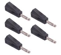 5 Pezzi Connettore Banana Maschio Impilabile Nero 4mm 1 Polo