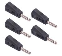 5 Pezzi Connettore Banana Maschio Impilabile Nero 4mm 1 Polo