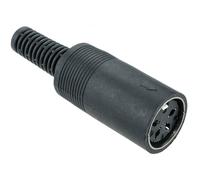 5 Pezzi Connettore DIN Femmina 4 Pin Nero Saldatura Switch Electronics