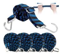 5 Pezzi Corde Elastiche con Gancio, 2M Ganci Elastico Regolabile, Elastico Piatto con Ganci, Regolabile Corde Elastiche, Cinghie Piatte Elastiche