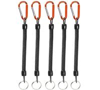5 pezzi cordini da pesca canottaggio tirando corda elastica supporto di ritenzione pinze lip luccio strumenti for la conservazione sicura della canna pesce Per Lavoro(Orange)
