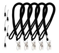5 Pezzi Cordino della Cinghia del Collo, Cordino da Collo da Ufficio, Durevole Laccio Portachiavi in Nylon, Badge Laccio da Collo con Ganci Girevoli per Carta d'identità Chiave Portabadge (Nero)