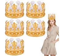 5 Pezzi Corona Gonfiabile, Gonfiabile Corona Compleanno, Corona Della Regina Giocattolo per Decorazioni, Accessorio per Costumi Di Carnevale per Adolescenti e Adulti Decorazione Di Compleanno