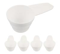 5 Pezzi Cucchiaio Dosatore per Cottura in Plastica Bianca 8 10 12g | Manico Ergonomico Corto, Misurazioni Chiare per Ricette Costanti, Adatto a Caffè, Proteine e Sali