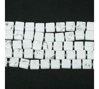 5 pezzi da 10 mm di perline di pietra quadrata, C, agata, pietra del sole, amazzonite, perline naturali sciolte per gioielli fai da te, accessori per braccialetti, turchese bianco, 10 x 10 mm, 5 pez