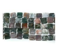 5 pezzi da 10 mm di perline di pietra quadrata, C di agata, pietra del sole, amazzonite, perline naturali sciolte per gioielli fai da te, accessori per braccialetti, agata indiana, 10 x 10 mm, 5 pez
