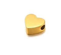 5 Pezzi da 6/8/10 mm in Acciaio Inossidabile, Perline distanziatrici a Forma di Cuore, for Creare Gioielli Fai da Te, bracciali e collane da Donna.(Gold Color Heart_8mm)