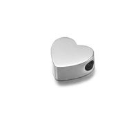 5 Pezzi da 6/8/10 mm in Acciaio Inossidabile, Perline distanziatrici a Forma di Cuore, for Creare Gioielli Fai da Te, bracciali e collane da Donna.(Steel Color Heart_8mm)