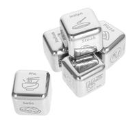 5 Pezzi Dado Decisionale in Acciaio Inox, Cubo 2,9x2,9x2,9cm, argento | Portatile, Superficie Liscia, per Scegliere Cena, Cucina da Asporto, Ristorante e Feste