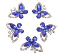 5 Pezzi Decorazione Farfalla Strass Blu, Adesivo Piatto per Scrapbooking | Cartoline Fatte a Mano e Progetti Creativi, Finitura Cristallina, Confezione da Cinque Pezzi