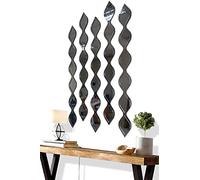 5 pezzi decorazione naturale goccia d'acqua decorativo specchio da parete in acrilico specchio in legno decorazione da parete bohémien per la casa soggiorno arredamento camera da letto (argento)