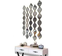 5 pezzi decorazione naturale goccia d'acqua decorativo specchio da parete in acrilico specchio in legno decorazione da parete bohémien per la casa soggiorno arredamento camera da letto (oro)