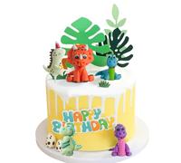 5 Pezzi Decorazione per Torte Dinosauri, Dinosauro Topper Torta Compleanno, Decori 3d per Torta a Tema Dinosauri, Albero Giungla Tema Torta Toppers per Festa di Compleanno del Ragazzo