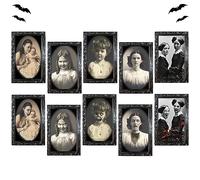 5 Pezzi Decorazioni Ritratto Horror di Halloween, 3D Cambiando Espressione Facciale in Movimento Ritratto Cornice Ideale per la Festa dell'orrore, Castello, Decorazione Casa Infestata
