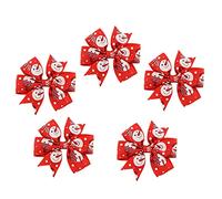 5 Pezzi Della Neonata Della Ragazza Bow Clip Di Natale Dell'arco Dei Capelli Clip Con Il Grano Del Nastro Carino Fermagli