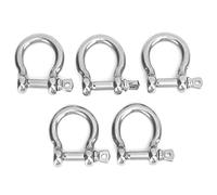 5 pezzi di ancoraggio ad anello a D con grillo di prua, grillo a forma di D in acciaio inossidabile, resistente alla corrosione di alta qualità per catena e fune, con superficie (M8)