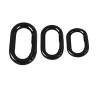 5 pezzi di anelli a molla ovali in metallo - Ganci con fibbia in lega di zinco for borse, portachiavi e accessori fai da te(Black,16mm)