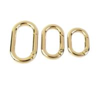 5 pezzi di anelli a molla ovali in metallo - Ganci con fibbia in lega di zinco for borse, portachiavi e accessori fai da te(Lightgold,16mm)