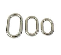 5 pezzi di anelli a molla ovali in metallo - Ganci con fibbia in lega di zinco for borse, portachiavi e accessori fai da te(Silver,16mm)