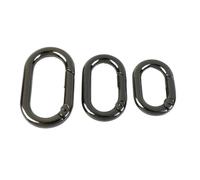 5 pezzi di anelli a molla ovali in metallo - Ganci con fibbia in lega di zinco for borse, portachiavi e accessori fai da te(Gunblack,16mm)