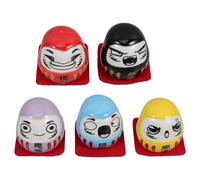 5 pezzi di bambole giapponesi in ceramica, piccole statuette, souvenir per le