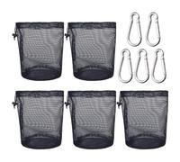5 pezzi di borsa in rete da core traspirante, 5 pezzi di fibbia di metallo, borsa per lo stoccaggio multifunzione, forniture di viaggio, possono conservare abiti, giocattoli, scarpe
