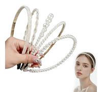 5 pezzi di cerchietto per capelli antiscivolo con perle bianche da donna, graziosi accessori per capelli per feste da donna, accessori per capelli con perle, fasce per capelli alla moda, decorazioni