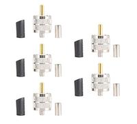 5 pezzi di connettore coassiale maschio a crimpare UHF PL259 per RG58 LMR195, corpo in ottone nichelato con contatto placcato oro, isolatore in PTFE, adattatore RF per radio e