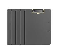 5 pezzi di copertina pieghevole cartella for appunti PP robusta a doppia clip organizzatore file contratto raccoglitore forniture for ufficio espandibile(Black)