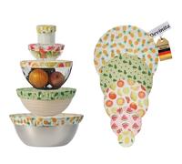 5 pezzi di coperture in tessuto riutilizzabili, coperchi per ciotole, tazze, pentole, copertura elasticizzata antipolvere, copertura per pentole in cotone lavabile, copertura elastica per alimenti