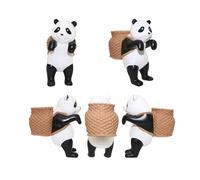 5 Pezzi di Decorazione in Vinile, Statue di Panda con Cesto per fioriere, acquari, scrivania, Computer, fioriera, Vaso, Appendiabiti, Ufficio, TV, Auto, navigatore, Schermo, Decorazione